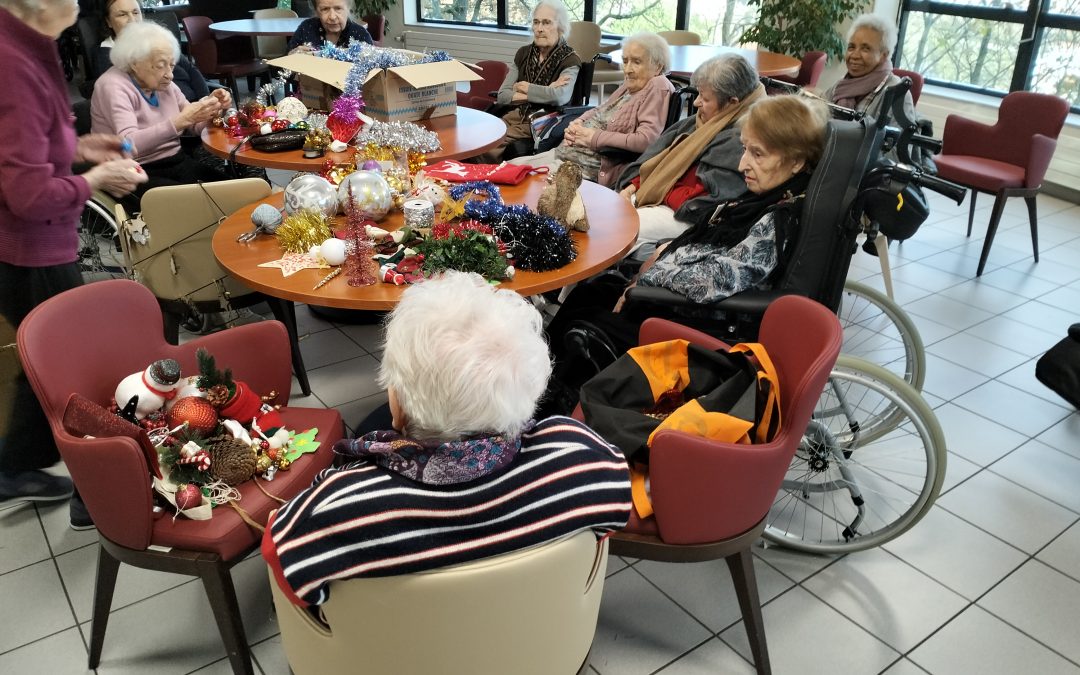 Installation des décorations de Noël